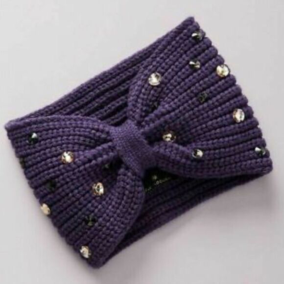 New Anthropologie Misha Embellished Ear Warmer Navy